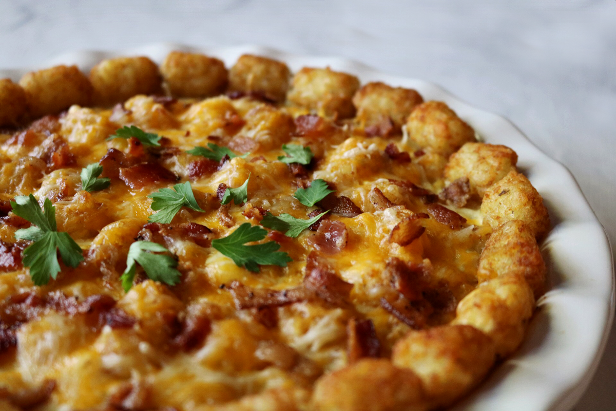 Brunch Tater Tot Pie recipe