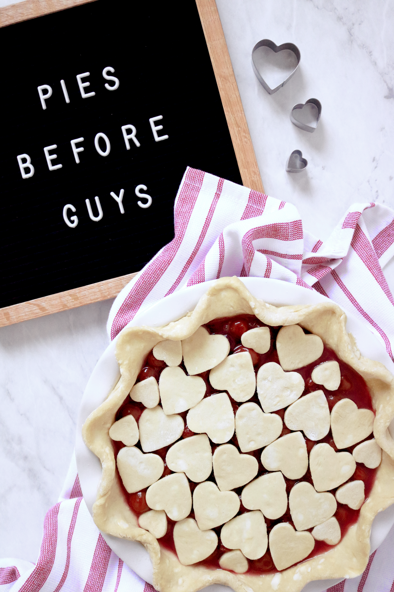 Valentine's Day Tart Cherry Pie recipe | via Pies Before Guys