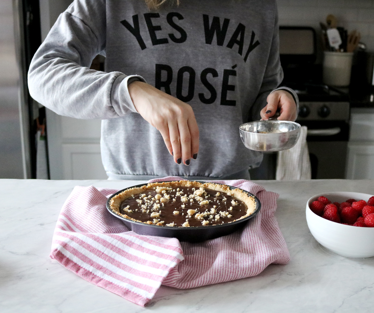 Dark Chocolate Raspberry Pie | via Pies Before Guys