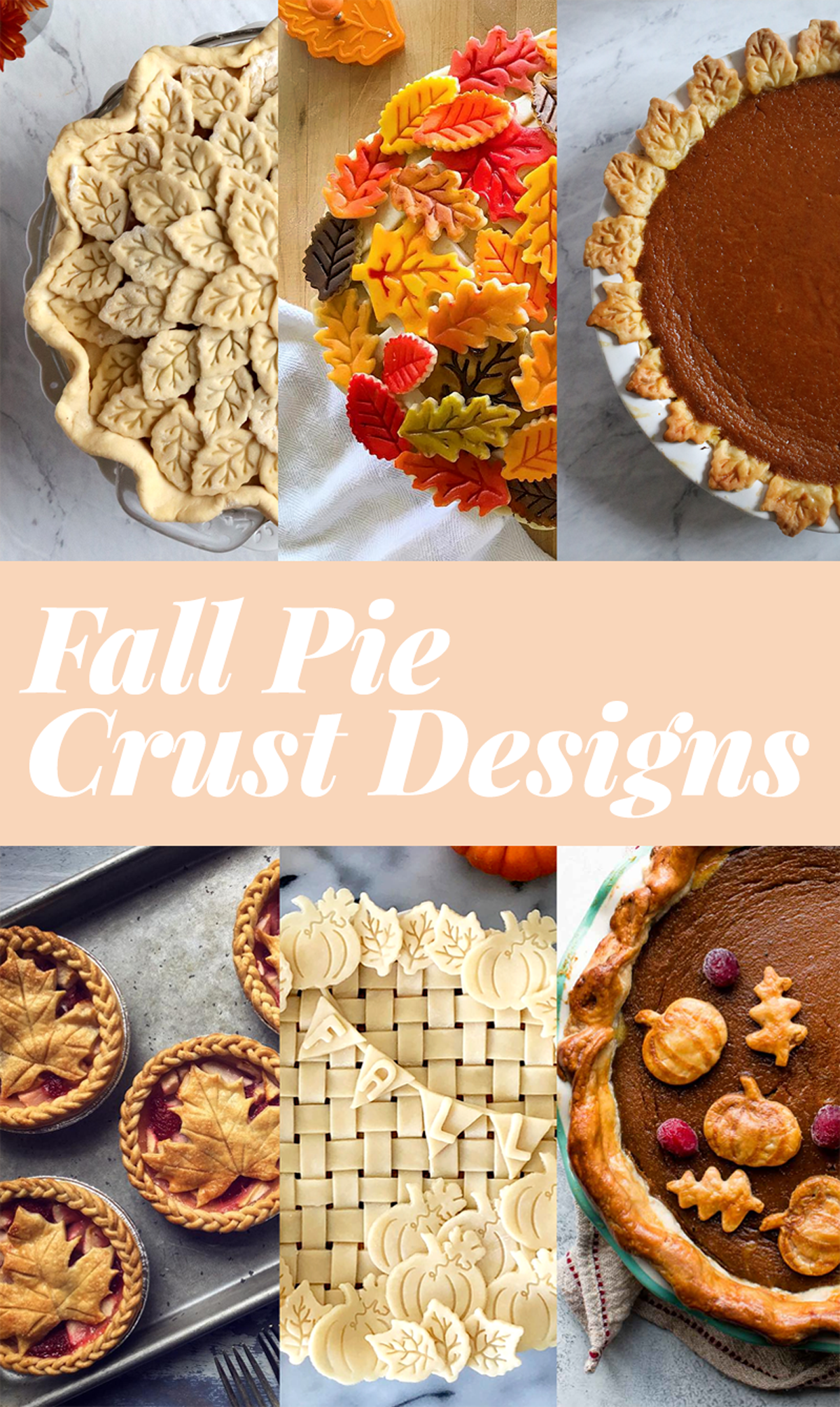 10 Fall Pie Crust Designs for all your fall pie baking | via pies before guys