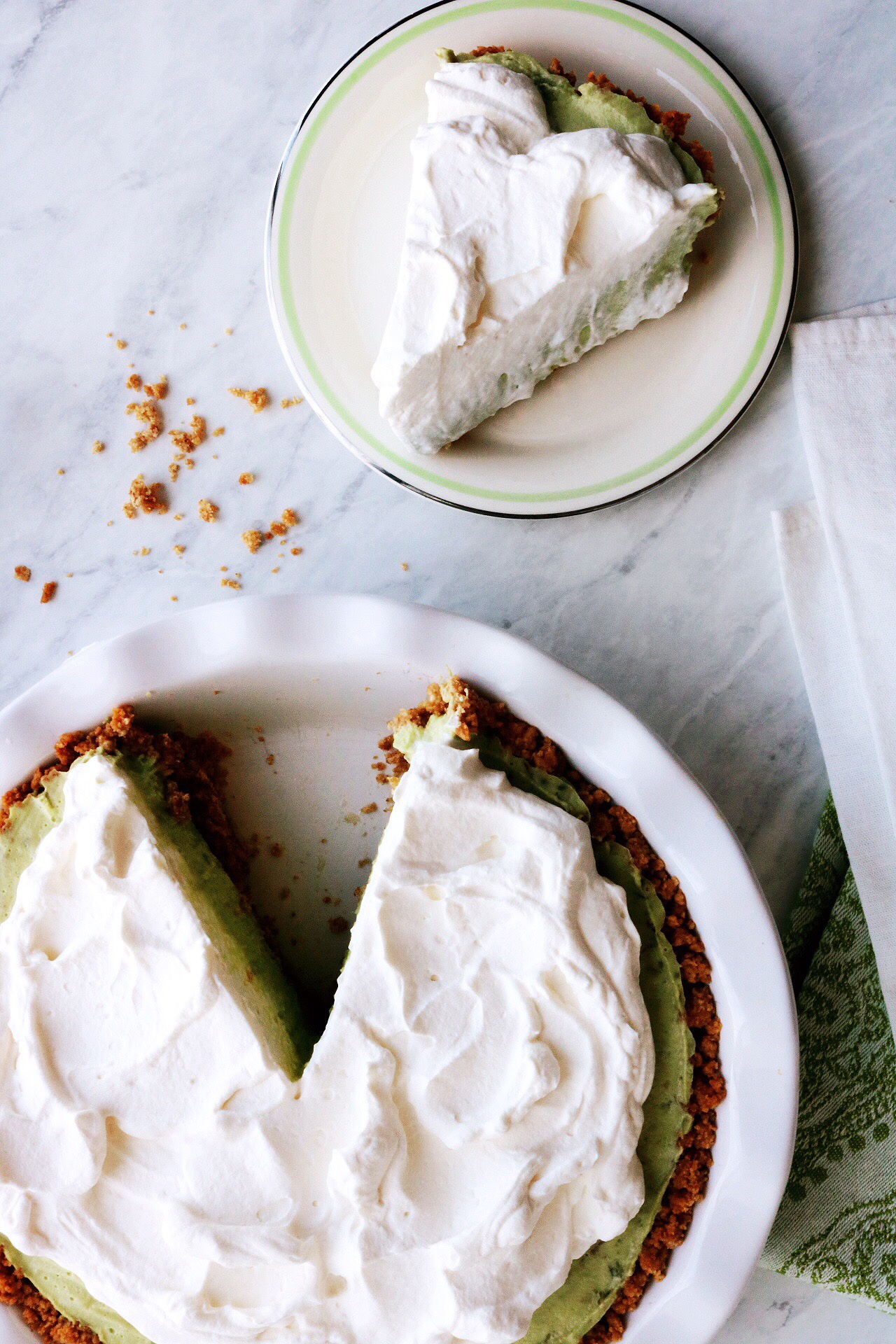 Avocado Cream Pie recipe via Pies Before Guys