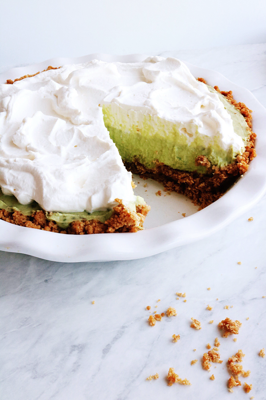 Avocado Cream Pie recipe via Pies Before Guys