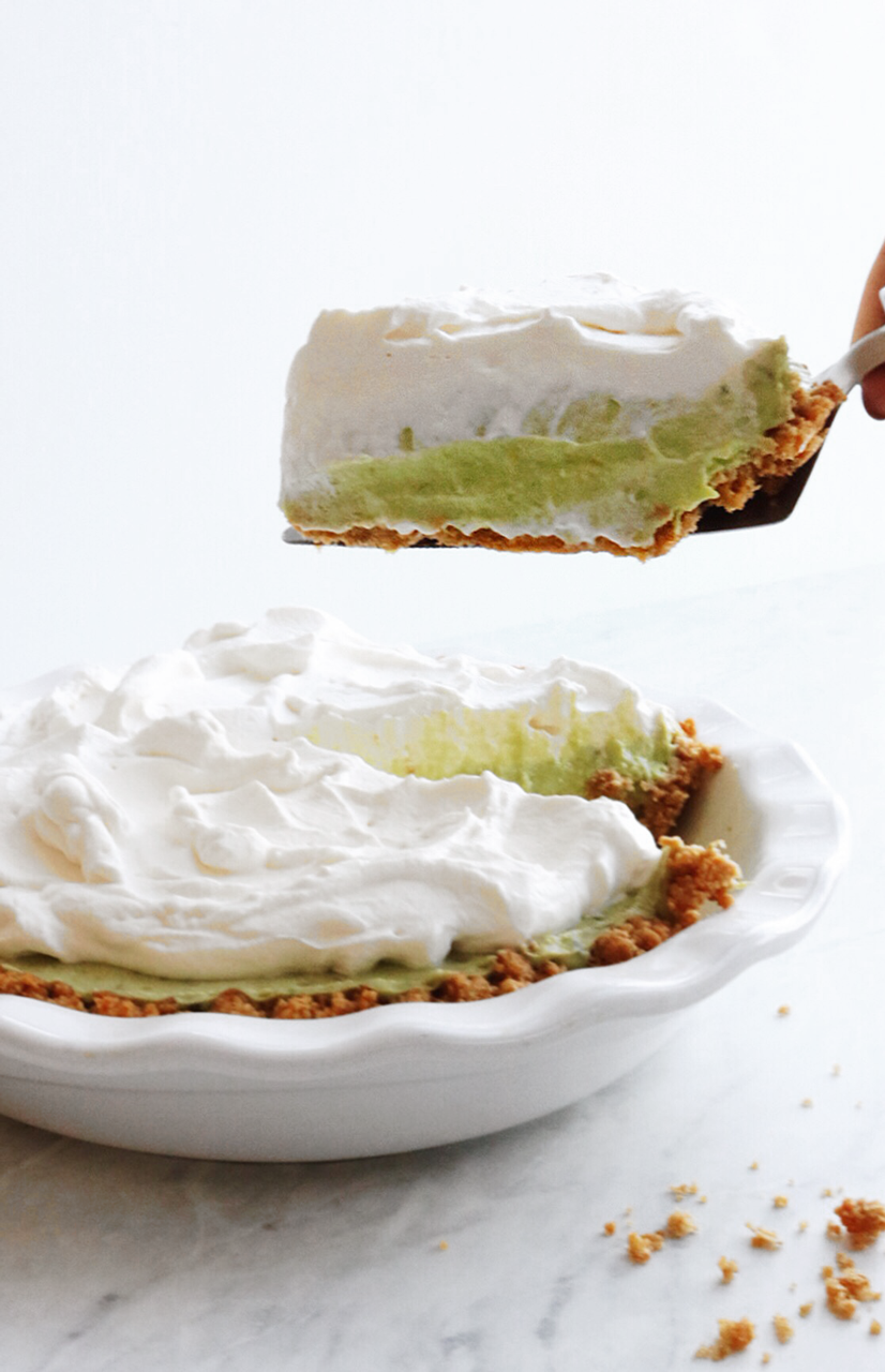 Avocado Cream Pie recipe via Pies Before Guys