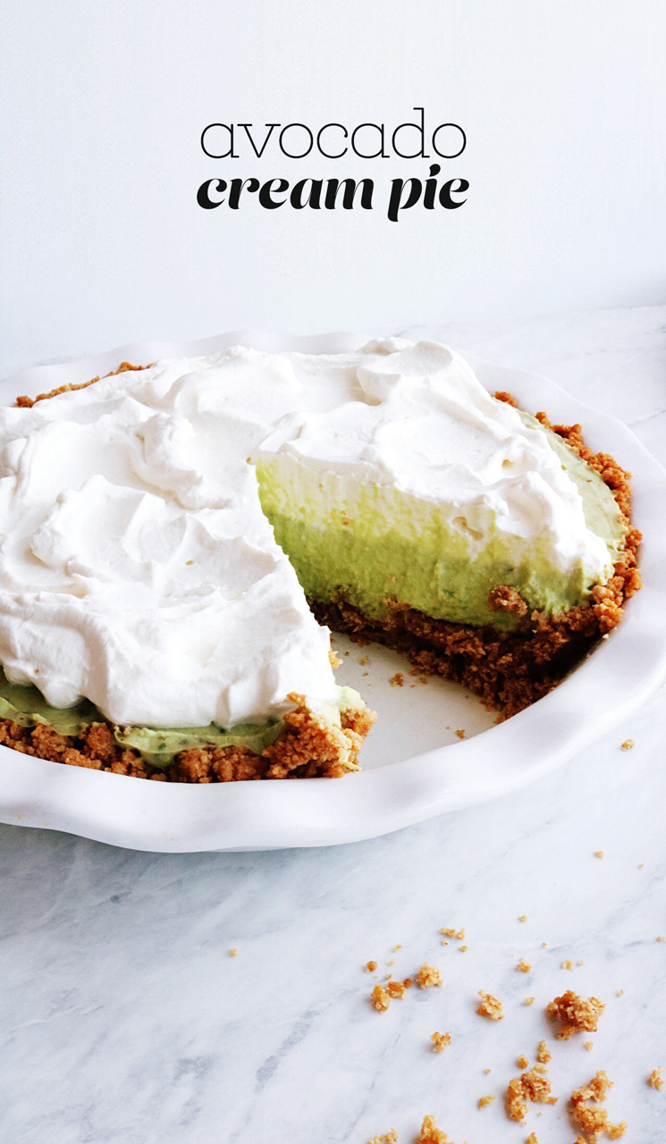 Avocado Cream Pie recipe via Pies Before Guys