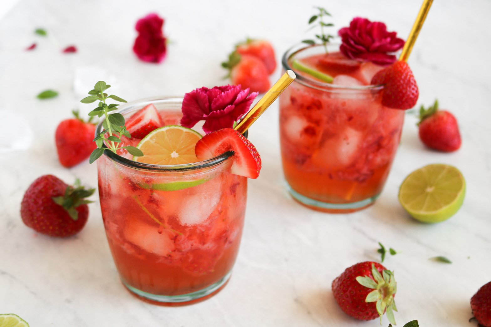 Strawberry Tequila Soda Cocktail